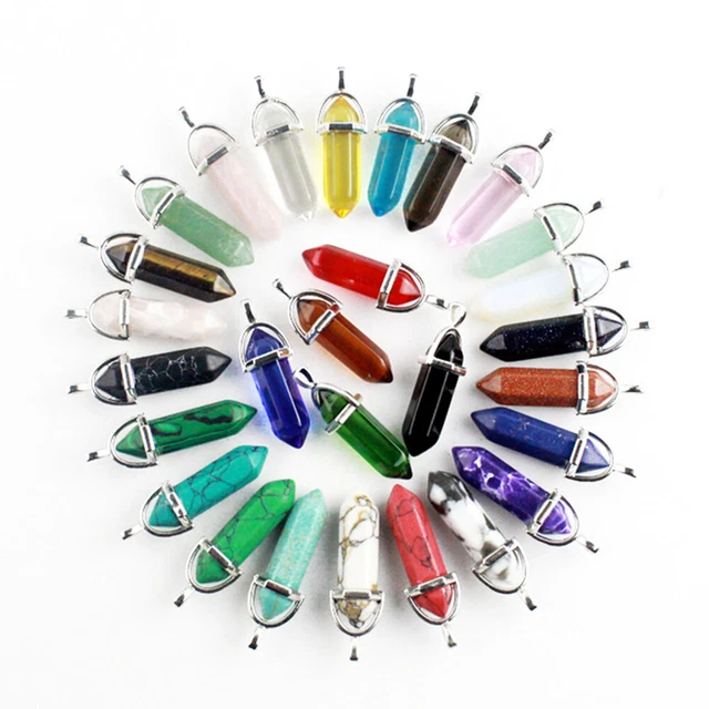 Natural Quartz Crystal Point Chakra Healing Gemstone Stone Pendant Necklace Gift