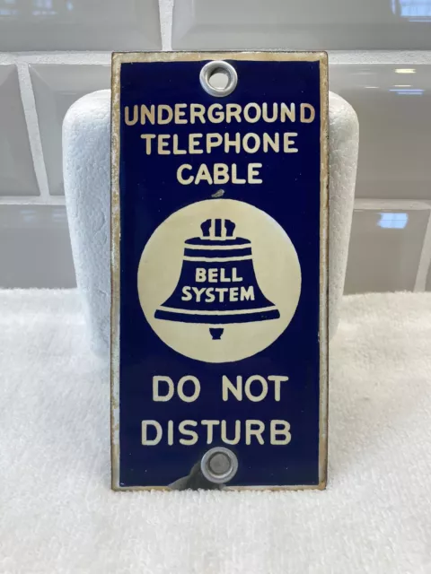 Bell System Porcelain Sign Underground Telephone Cable