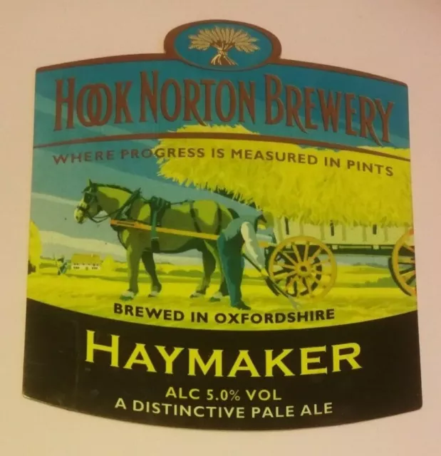 Beer pump clip badge HOOK NORTON brewery HAYMAKER real ale Oxfordshire