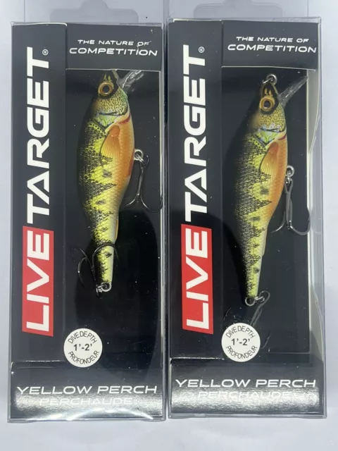 LiveTarget Yellow Perch Perchaude Flourescent Matte Lot of 2