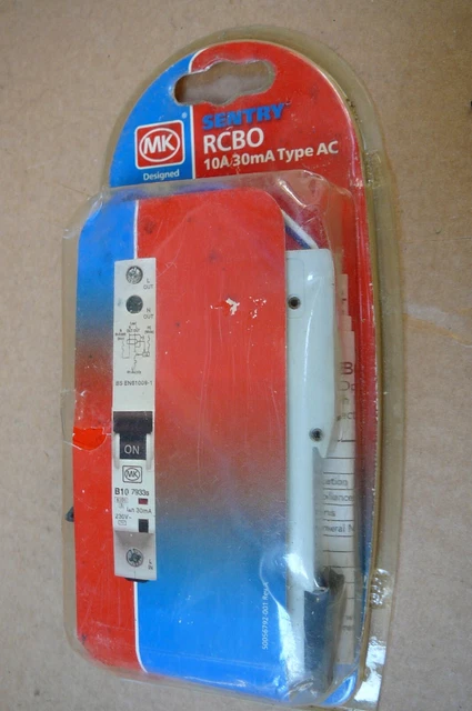MK SENTRY 10A RCBO H7933s Type B AC 10A 30MA Single Module 10 AMP rcbo ...