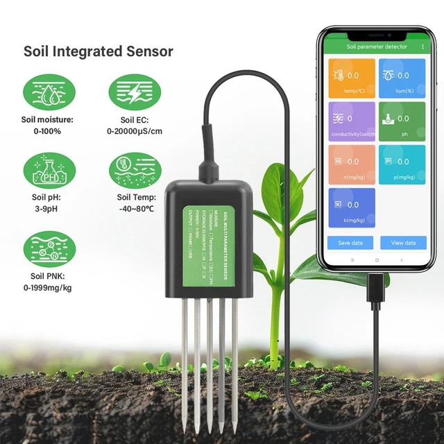 USB SOIL SENSOR Conductivity Sensor Humidity Meter NPK Nutrient ...