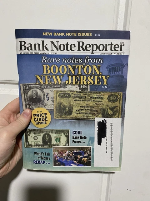 BANK NOTE REPORTER Magazine October 2025 Vol 73 No 10 Rare Notes From ...