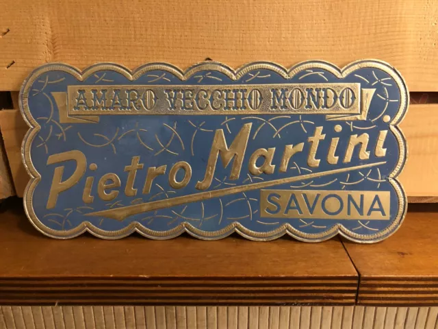 AMARO VECCHIO MONDO-PIETRO MARTINI SAVONA-raro cartello display pubbl. vintage