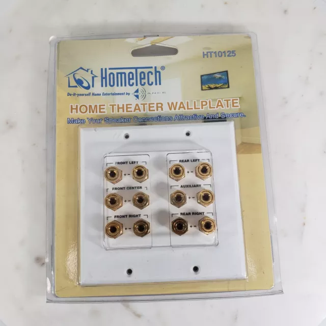 HomeTech HT10125 Home Theater Wall Plate Six Channel Speaker Connection  NEW