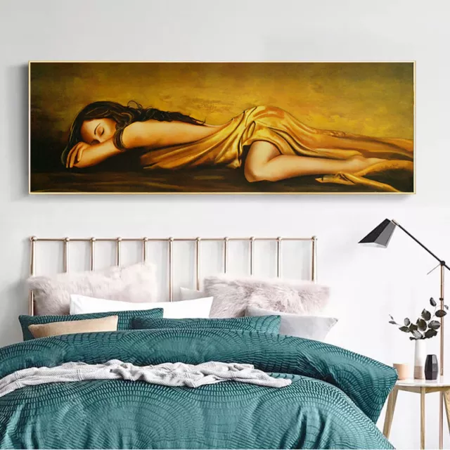 48"Huge Modern 100%Handmade Oil Painting girl on Canvas Home Office Wall Decor