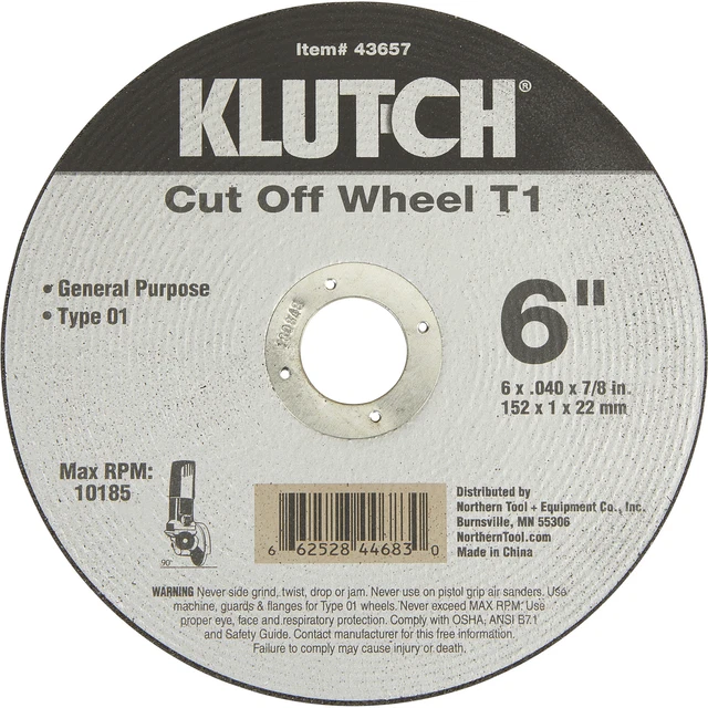 Klutch 6in. Right-Angle Cut Off Wheel