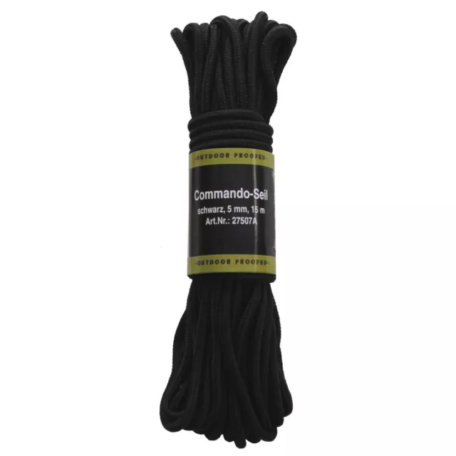 Seil Schnur Tau Bondage Fessel BDSM schwarz 5 mm. dick  15 Meter lang