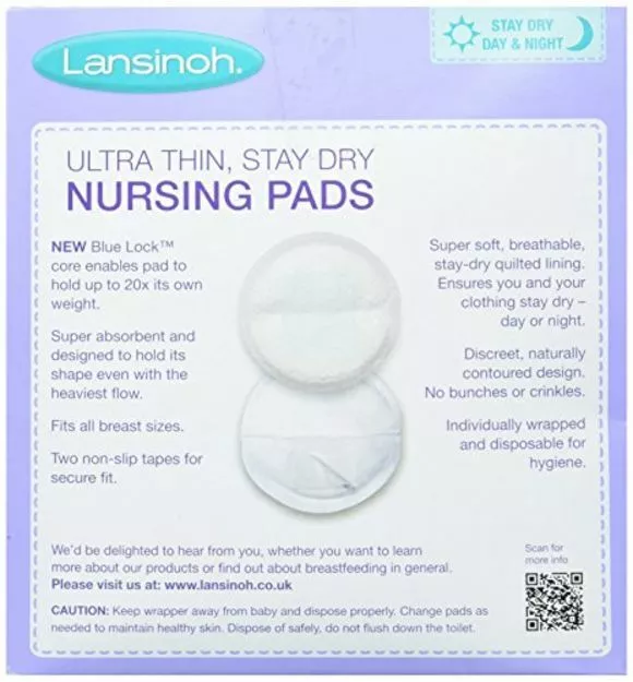 60 Disposable Nursing Breast Pads Individually Wrapped Lansinoh 2