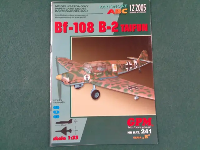 Papiermodellbau , Messerschmitt Bf - 108 B - 2 Taifun