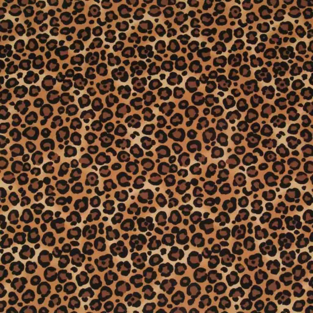 Leopard Print Fabric - 100% Cotton Poplin - Natural - Rose & Hubble Material