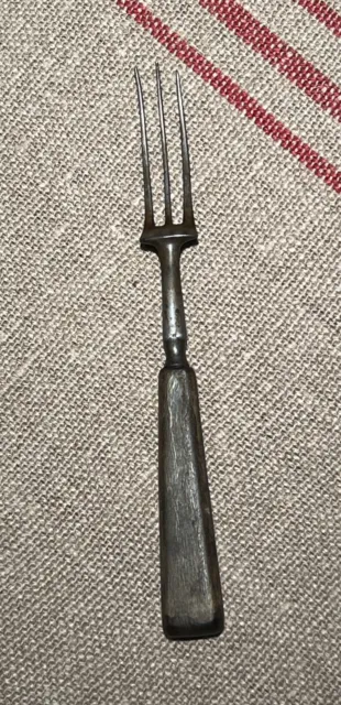 Rare Antique Primitive Horn Handled Steel Fork 18th Century