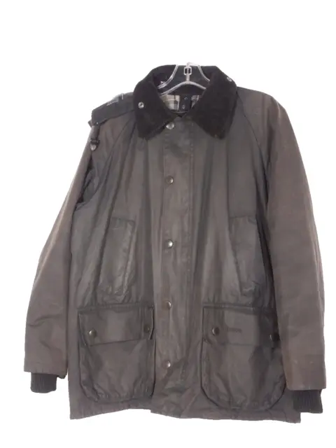 Barbour Black Bedale Waxed Jacket With Hood Size 38