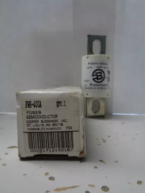 New Bussmann FWH-400A 400 Amp Fuse Semiconductor 500 Volts NIB