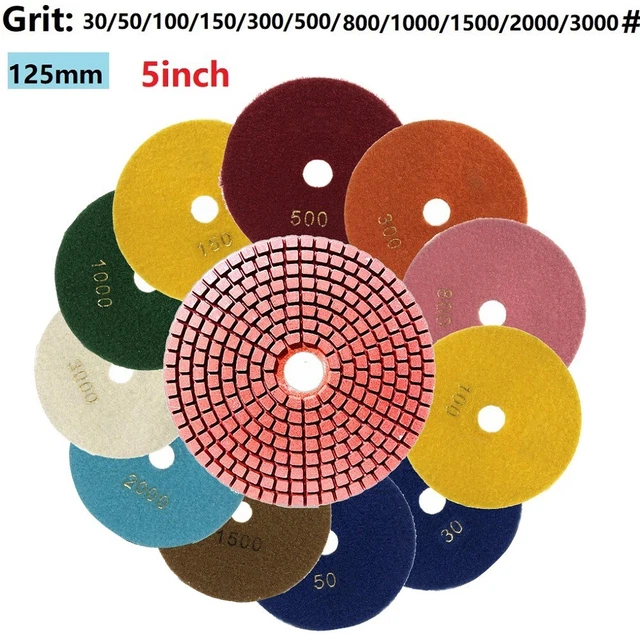Ricambio Lucidatura a Tampone Levigatura Disco 150 1500 2000 30 3000 Grit 12.7cm