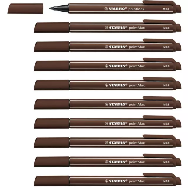 Filzschreiber STABILO pointMax 10er Pack braun Filzstift Malstift Fasermaler