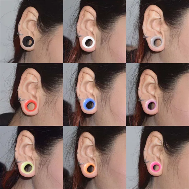 1Pair Soft Silicone Ear Tunnels Plugs Flexible Stretcher Taper Piercing Earrings 3