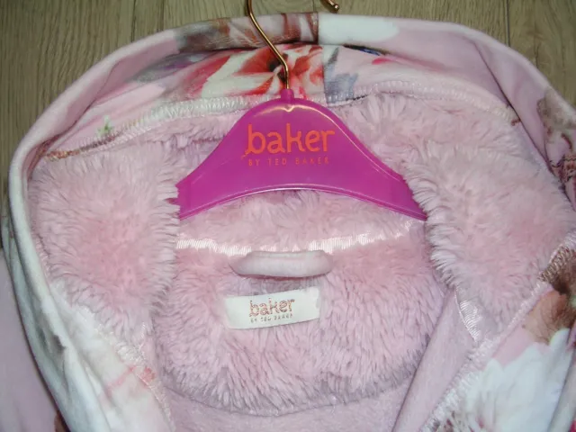 Abito da bagno Ted Baker ragazze rosa morbido accappatoio pigiama età 3-4 104 cm 3