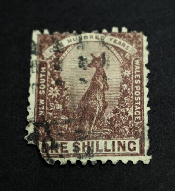AUST CENTENARY NSW Vint Postage Stamp Chocolate Kangaroo 1/ Used