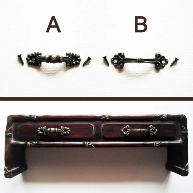12pcs Antique Brass Decorative Mini Jewelry Box Drawer Cabinet Handle Pull Knob