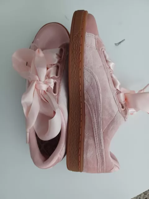 WOMENS PUMA SUEDE Light Pink Trainers With Ribbon Laces Size 5 NEW 17.69 PicClick UK