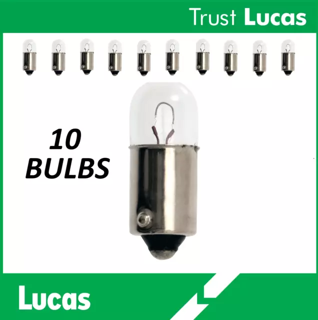 10 x LUCAS LLB233 BA9S 12V 4W Motorcycle / Car Side Light Clear Bulbs