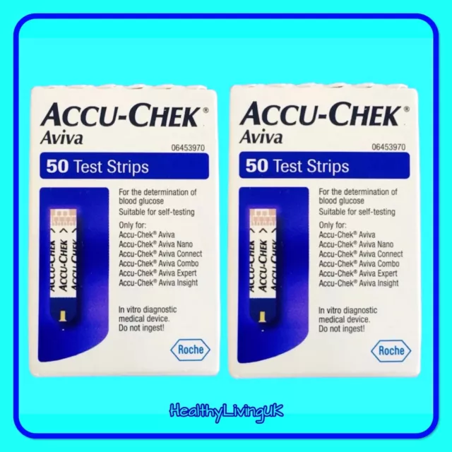 Accu-Chek Aviva Test Strips - For Accu-Chek Aviva Meters - 2 x 50 - EXP 30/01/24