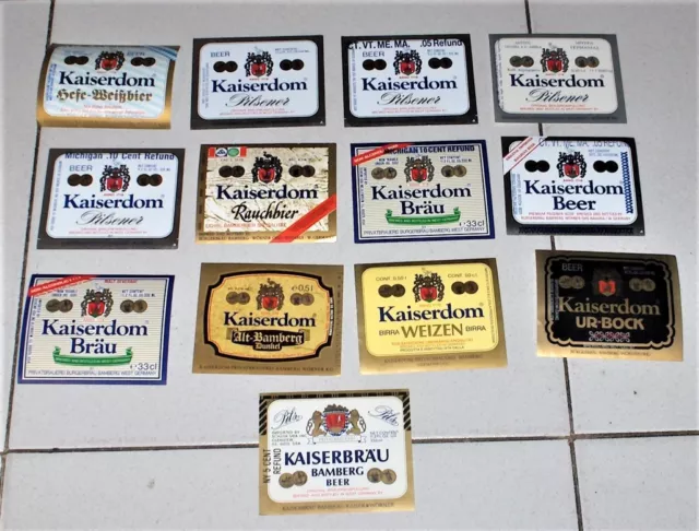 13 Etichette Birra KAISERDORM bier beer label PERFETTE etichetta Germania