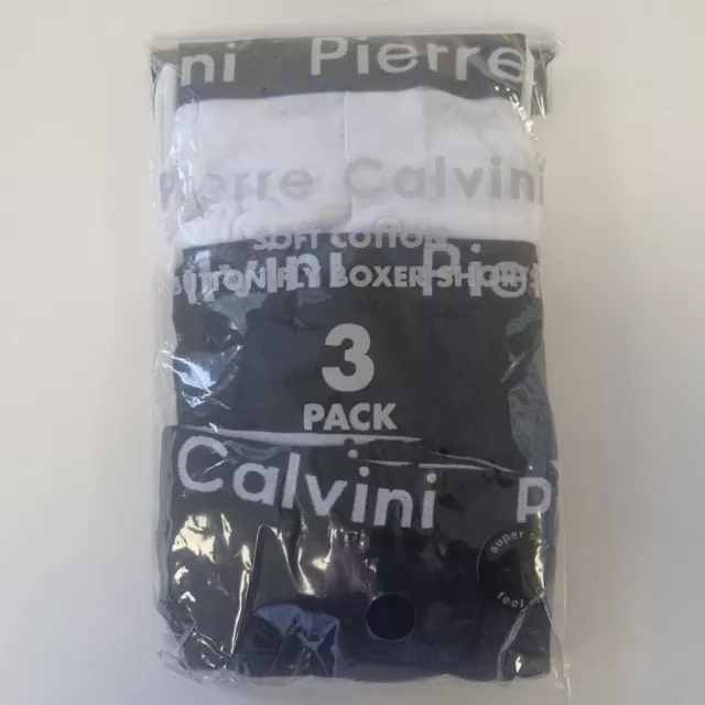 Pierre Calvini Mens 3Pk Classic Boxer Shorts - Size XL