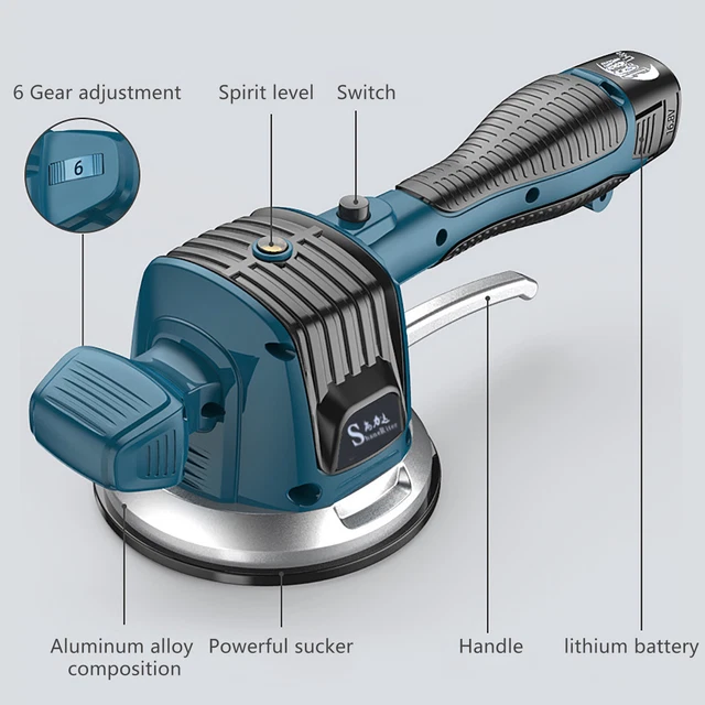 Fliesenvibrator Fliesenmaschine Fliesenrüttler 6-Gang einstellbar bis zu 100kg