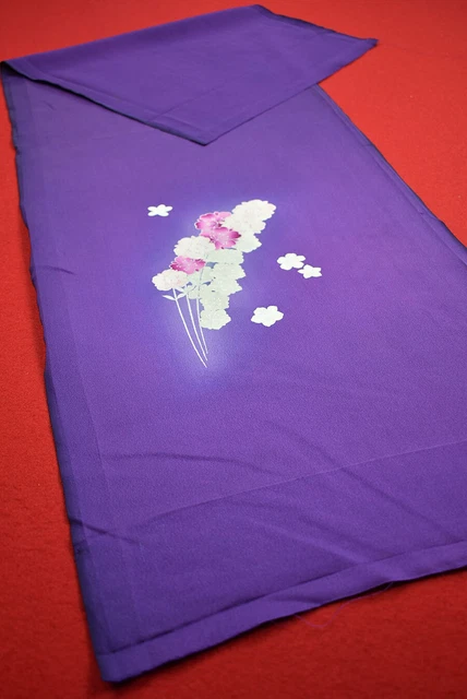 Vintage Japanese Kimono Fabric Silk Antique Boro Kusakizome Dyed 43.7"/MM89/70