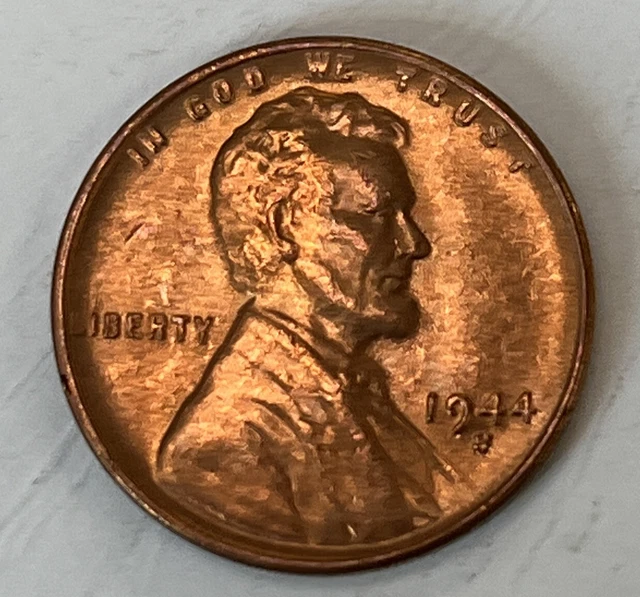 BU 1944-S Lincoln Wheat Cent San Francisco Mint World War II Coin Shown ShipsA48