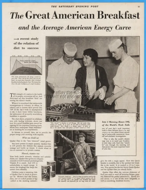 1929 Quaker Oats New York Central 20th Century Limited Engineer PA Supper Ad