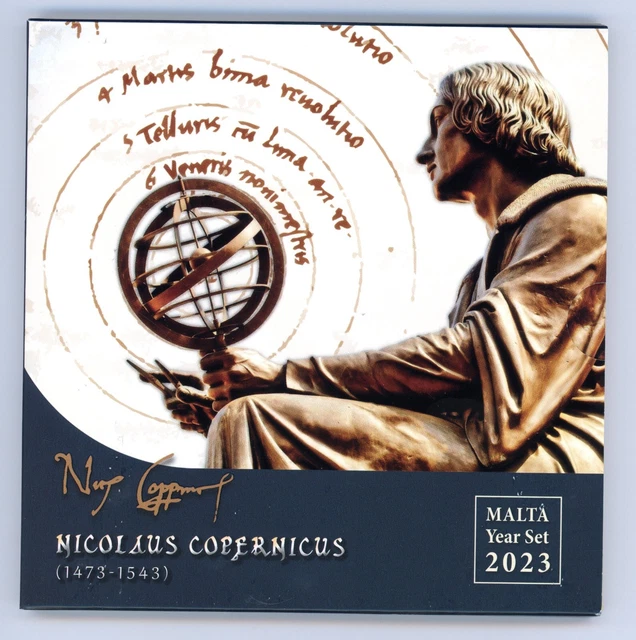 Malta Kursmünzensatz (5,88 Euro )  2023  Nicolaus Copernikus ST im Folder