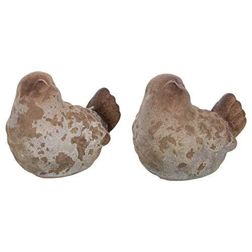 The Country House Lil Rustic Birds Aged Brown 3 x 2 Terra Cotta Ceramic