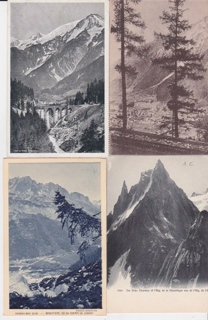 Lot 4 cartes postales anciennes CHAMONIX MONT-BLANC 2