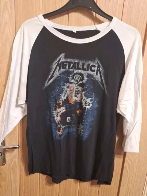 Metallica Shirt x 2 Ride The Lightning Raglan and Load Era Soccer Jersey XL