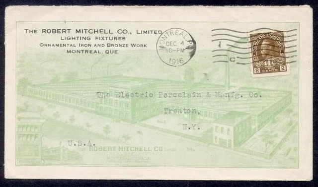Canada 1916 Admiral Robert Mitchell Co Illustrated To Usa