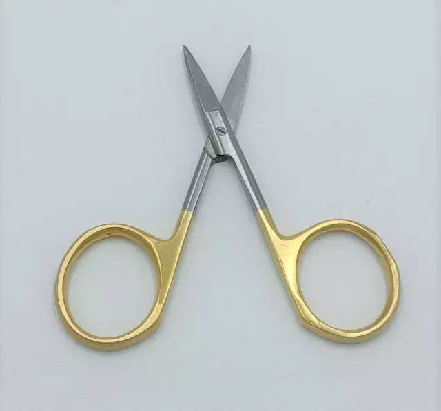 Straight 3.5” All Purpose Brass Handled Fly Tying Scissors, Fly Tying Tool