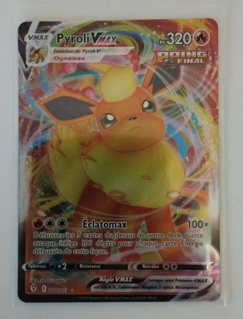 Coffret Ultraboost Pyroli VMAX 018/203 – 10 Cartes Pokémon Françaises, Épée Et Bouclier 7, Évolution Céleste
