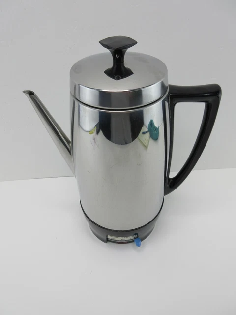 Vintage Cory S12P-B Royal Stainless Electric Coffee Percolator Pot - Selectable Vintage Cory S12P-B Royal Stainless Electric Coffee Percolator Pot - Selectable