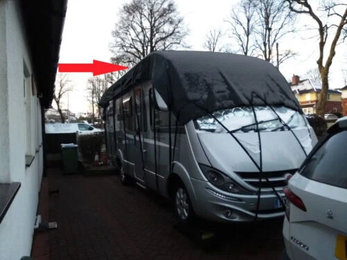 Bâche protection pour toit de caravane 5x3m-8.5x3m demi housse auto couvre noir