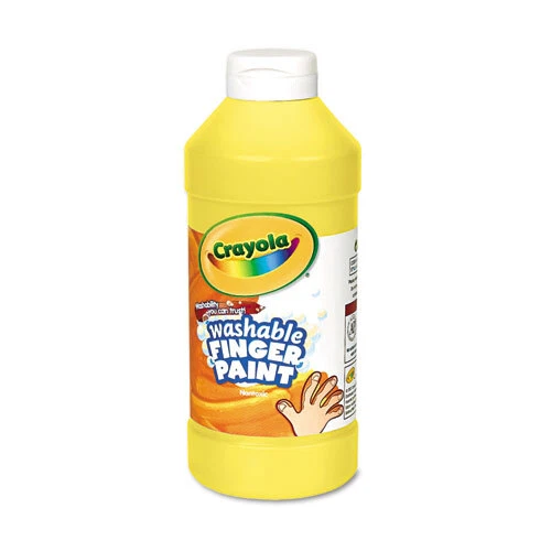 Pintura para dedos lavable Crayola, amarillo, botella de 16 oz