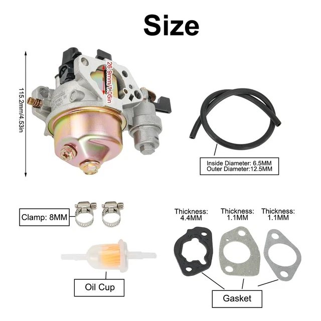 1PZ F6C-G39 Carburateur remplacement pour moteur Honda GX270 GX340 GX390 GX420 11HP 13HP 16HP Harbor Freight Predator 390cc 420cc Générateur tondeuse à gazon Go Kart 16100-ZE3-V01