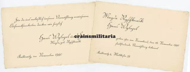 2x Orig. Dokument Vermahlung 76.ID Stalingrad Soldat in KATTOWITZ Katowice Polen