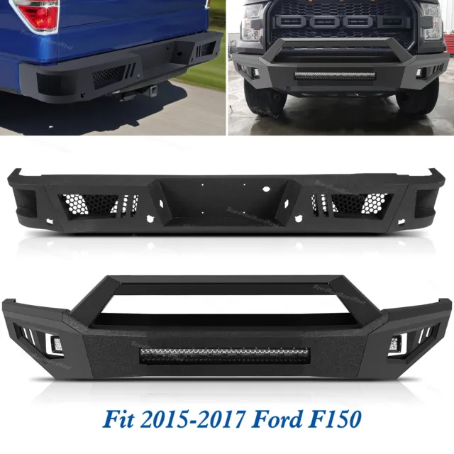 Fit Ford F-150 F150 2015-2017 Front &Rear Bumper With LED Lights Fast Ship