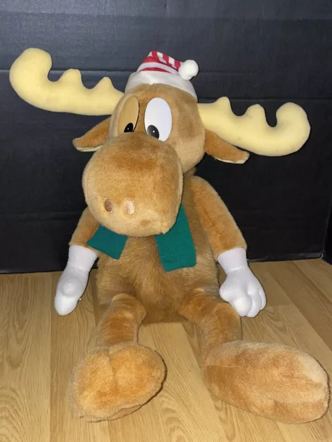 Bullwinkle Moose 24" Plush Christmas Large Stuffed Animal Toy 1996 Macys Vintage