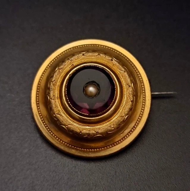 Broche ancienne en perles de verre - France