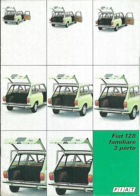 Fiat 128 Familiare Estate Brochure Vendita Italiana 3 Porte #3636 circa 1974