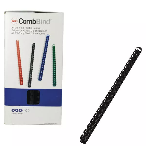 GBC (PACK OF 100) CombBind A4 14mm Binding Combs Black 4028178 *FREE DELIVERY*